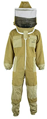 Imkeranzug Premium mit Atmungsnetz für Imker Bienen Stichfest weiß oder braun 120 140 S M L XL XXL, L · braun