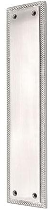 Infinity Decor Polished Chrome Georgian Roped Edge Design Finger Push Plate Brass Door Protector - for Interior and Exterior Doors