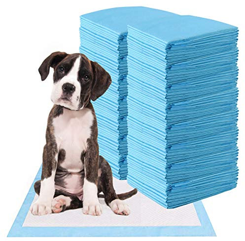 GOPLUS Lot de 150 Tapis Éducateurs pour Chien Chiot, Tapis Hygiénique Absorbant Inférieure Imperméable, Anti-Fuite, Séchage Rapide, 60 x 90 CM
