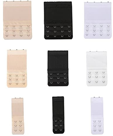 : GaoBangM 9Pcs Bra Extenders, 2 Hooks, 3 Hooks and 4 Hooks Soft and Comfortable Women Bra Extensions,Black White and Beige