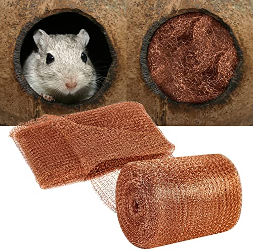 Grillage en Cuivre 6 Mètres piège à Souris Bricolage Filet Anti-rat, pour Combler Espaces Autour des Jardins Garages Tuyaux, etc. Contrôlez les souris, les escargots et les Petits Rongeurs