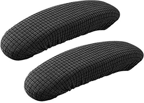 Helweet Armlehnenbezug für Bürostuhl, Abnehmbarer Stuhl-Armlehnenbezug, Armlehnenschoner, Armlehnen-Pads, Wasserdichter Stuhlarmlehnenbezug, Geeignet für Zuhause, Büro und Bar, 1 Paar, Schwarz