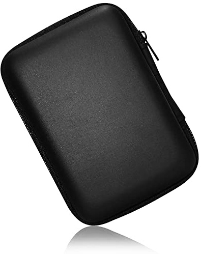 Hard Drive Carrying Case Storage Organizer Bag Multi-Purpose Universal Carry Pouch Compatible with Western Digital WD Elements Seagate, 2.5’’ EVA Shockproof Travel Case (Black)