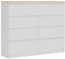 3E 3xE living.com Commode 120 cm, avec 8 tiroirs, Couleur : Blanc/Chêne Sonoma (Dessus), D : L : 120 cm x P : 39 cm x H : 102 cm