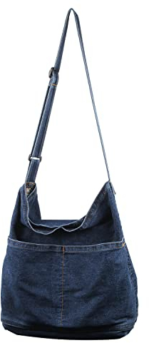 LHHMZ Denim Hobo Taschen für Damen Retro Jeans Umhängetasche Lässige Jean Tote Handtaschen Umhängetasche für Damen