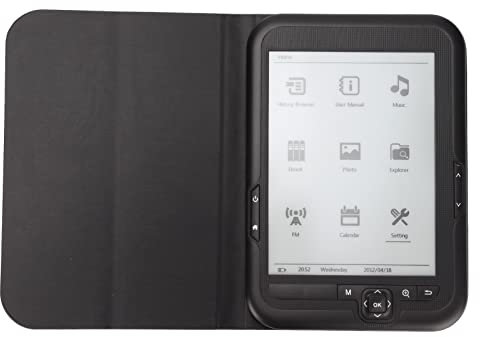 E Reader, 6in 800x600 HD E Reader, Lettori di Ebook per la Protezione degli Occhi con Schermo a Inchiostro con Custodia Protettiva, Supporto FM, Riproduzione Musicale, Supporto per Dispositivi di(#2)