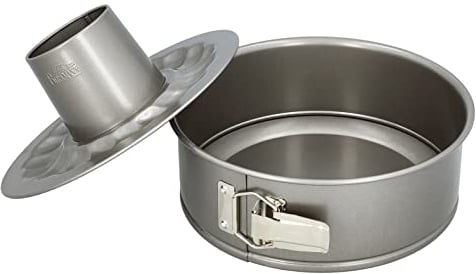 Birkmann, 886216, Baker's Best, Springform mit zwei Böden, Ø 24 cm, Flachboden und Rohrboden, mit Antihaftbeschichtung, mit Edelstahlverschluss