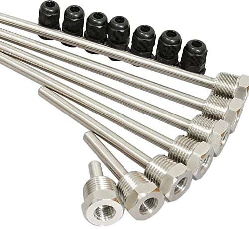 Thermowell G 1/2 Zoll Gewinde für Temperatursensor, Tauchhülsen, 8 x 30 mm, 2 Stück