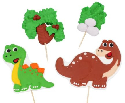 Pati-Versand Lot de 4 décorations en sucre dinosaures