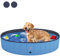 T2Y Dog Paddling Pool, 2025 Upgraded Dogs Pool with 6mm High-Strength PP Board, Quick to Set Up and Drainage Hole, Thickened Bottom Padding Pools Suit for Large Dogs[160x30 Blue]