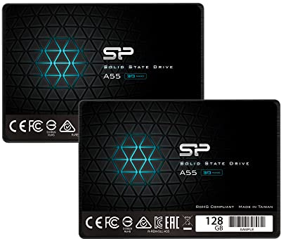 Silicon Power 2-Pack 128GB SSD 3D NAND A55 SLC Cache Performance Boost SATA III 2.5 7mm (0.28) Internal Solid State Drive