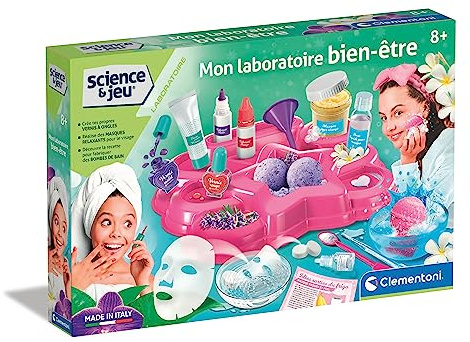 Clementoni - Sciences et Jeu : Mon Laboratoire Bien-être - Créer tes Propres Vernis à Ongles/Savons/Masque pour Visage - Jeu de Soins & Cosmétiques e - Dès 8 Ans + - Fabriqué en Italie - 52754