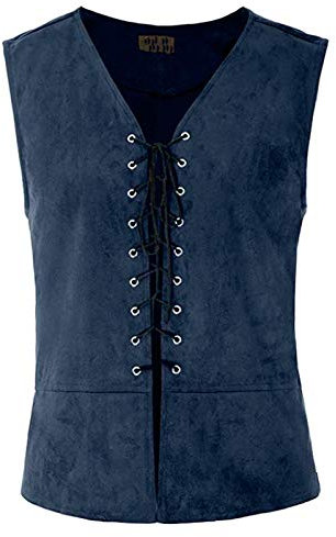 Gothic Weste Herren - Mittelalter Herren Weste Ärmellos Kostüm Renaissance Punk Kleidung Viktorianischen Piraten Weste für Oktoberfest Slim Fit weste Herren Outdoor Revers Weste für Herren