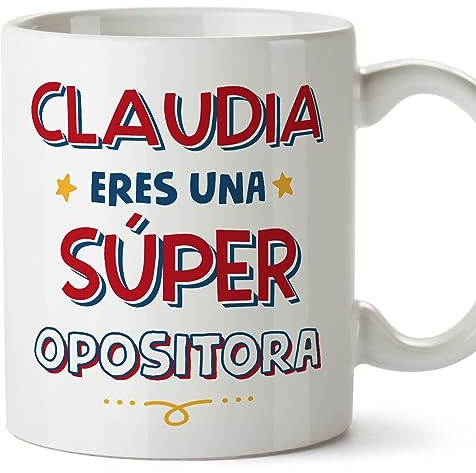 MUGFFINS Tazas Personalizadas para OPOSITORA mujer - En Español - Eres Súper - 11 oz / 330 ml - Regalo Personalizable original y divertido