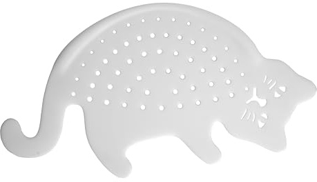 Fisura - Original halbmondförmiges Sieb. Nudelsieb in Katzenform. Weißes Küchensieb für Töpfe. Mehrzweck-Sieb 33 x 17,5. ABS