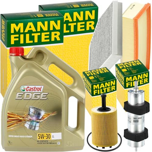 Inspektionspaket + 5L 5W-30 Öl passend für A4 B8 A5 8T 2.0TDI