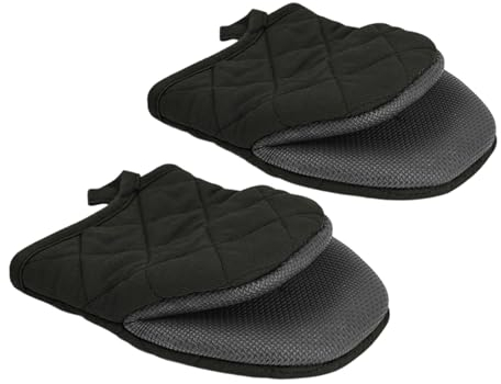 1 paire de gants de cuisine isolés, gants de cuisine antidérapants, gants de cuisine avec boucles suspendues, mini gants en coton, pinces à gants en bec de canard épaissies, adaptées à la poêle chaude