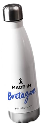CADEAUX.COM - Gourde Personnalisable - Made in Bretagne - Gourde Isotherme Personnalisée - 500ml - Bouteille Thermos avec Message - Idée Cadeau Original- Cadeau Homme - Idée Cadeau Femme