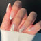 JUSTOTRY 24 Stück Glitzer Gestreift Mandel Nägel Zum Aufkleben Kurz,Weiß French Press on Nails Muster,Glossy Oval Kunstnägel Fake Nails,Almond Fingernägel Künstliche Nägel für Frauen