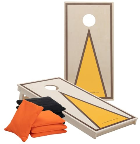 Cornhole Set – 120 x 60 cm - Sackloch Spiel – Wicked Wood – offiziell ACL-lizensiertes Set of Boards – 2 x 4 Cornhole säckchen 450gr - Cornhole Spiel Outdoor
