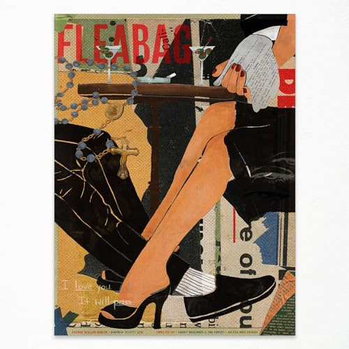 DOLJKCS Fleabag Leinwandposter, Vintage-Stil, ästhetische Wandkunst, flippige Bar-Wagen-Dekoration, Cocktail-Drucke, modisch, bunt, eklektische Gemälde für Heimdekoration, 30,5 x 40,6 cm, ungerahmt