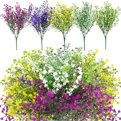 Anseom 5pcs Arbusto Artificials,Flores Artificiales,Decoración de San Valentín,Arbustos Artificiales Decorativas Flor Falsa para Jarron, Jardinera, Balcon, Centro de Mesa Decorativo Salon