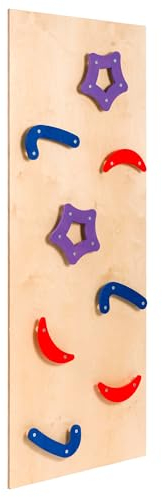 Sport-Thieme Kletterwand Kidz | Einhängeelement für Sprossenwand, Therapie, Indoor | Einzelfeld, Kombi-Turnwand | Holz-Natur | Birke Multiplex | 90x217,5 cm | 90 kg belastbar