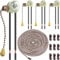 Xiatiaosann 4pcs Pull Switch, Lamp Switch with 4M Pull Chain Cord for Table Light Floor Lamp Bedside Lamp Wall Light Fan, Replacement Two-Wire 2 Pin SPST On-Off Ceiling Fan Light Vintage Switch