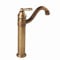 Antique Kitchen Swivel Faucet Gold Copper Single Handle Brushed Tall Swivel Curve Spout Kitchen Sink Mixer Hot Cold Water Tap