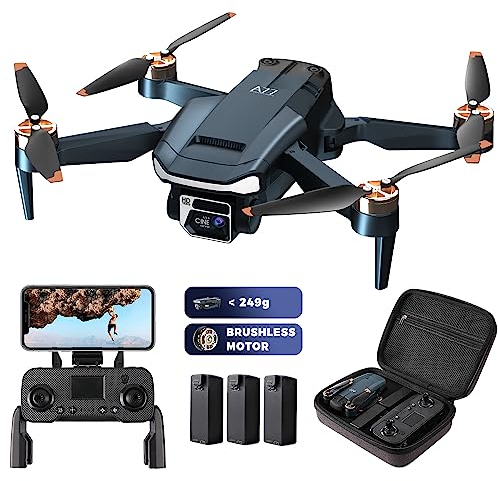 Enduring Brushless Motor Drone with 84 Mins Super Long Flight Time, Drone with 4K HD Camera for Beginners, CHUBORY A77 WiFi Quadcopter, Follow Me, Auto Hover, 3 Batteries, Carrying Case