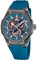 Lotus Uhr für Herren 18946/2 Vortex mit Mondphasenanzeige – Schwarzes Edelstahlgehäuse, Blaues Silikonarmband