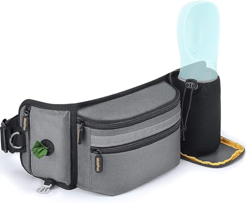 Curious Litder for Dogs Treats et Accessoires pour Chiens, Poche de Hanche pour Les Hommes pour Les Hommes avec Porte-Bouteille, Poche de Nez ajustée à Ceinture multifonctionnelle pour la randonnée