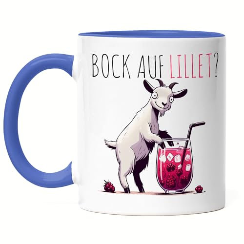 Hey!Print Bock auf Lillet Glas Lillet Ziegenbock Tasse Blau - Sommer Aperitif