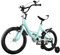 Levkitch 16 Zoll Kinderfahrrad für 5-8 jährige Mädchen Rennräder mit Frontkorb und Stabilisatoren Höhenverstellbar Kinder Fahrrad mit Hilfsrad (Grün)