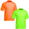 TIZAX 2 Piezas Camiseta Protección Solar Hombre con Manga Corta UPF 50+ Camiseta Anti UV Traje de Baño de Rashguard Camisa Deportiva Secado Rapido para Adultos Verde+Naranja XL