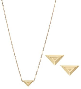 Emporio Armani Damenset Kette Ohrringe Edelstahl goldfarben, EGS3160SET