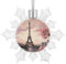 Weihnachtsbaumschmuck, romantischer Paris-Turm, bedruckte Weihnachtsschneeflocken-Ornamente, hängende Weihnachtsbaumschmuck