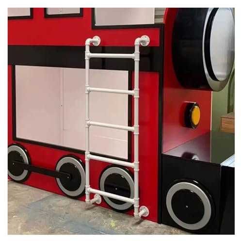 hochbett leiter Hochbettleiter Kellerfenster Brunnen Ausstiegsleiter Wandmontiert, 39 43 47 51 55 59 63 67 Zoll Höhe Eingangsausstiegsleiter/ Feuerleiter, Einfache Installation, Belastet 330lbs(White,