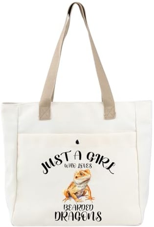 PLITI Bearded Dragon Tote Bag Bearded Dragon Lover Gifts Bearded Dragon Owner Gift Reptile Lover Gifts Lizard Themed Gifts