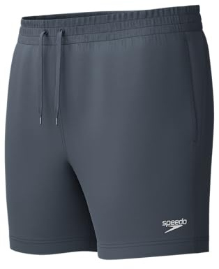 Speedo Men's 16 Watershort Swiming Trunks| Quick Dry | Comfortable Fit | Clasic Style | Drawstring Waist, Grey Lead/Black, XL