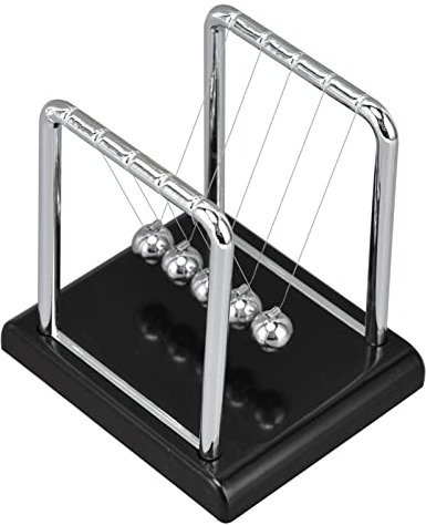 Newtons Cradle Balance Balls, Balance Pendel Ball Physik Wissenschaft Metall Büro Spiele Desktop Dekoration Spielzeug Spiele Zubehör Wissenschaft Schreibtisch Gadgets (schwarzer)