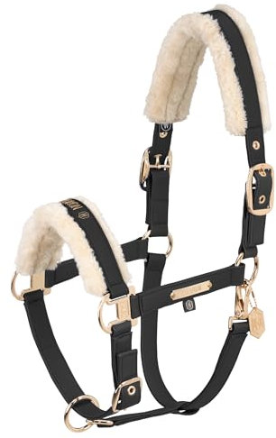 Eskadron Heritage Halfter Faux Leather Double Pin Almond/Trueblue/vintagegreen, Größe:Pony 1, Farbe:Black