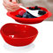 Spill Proof Scoop Plate and Bowl with Non-Skid Suction Base, Adaptive Self-Feeding Dinnerware for Elderly and Disabled(Red)