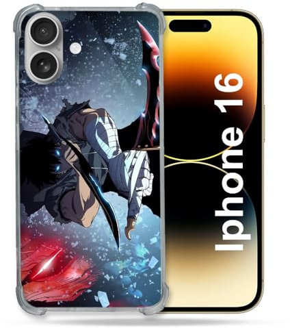 Cokitec Verstärkte Schutzhülle für Apple iPhone 16 Plus Manga Solo Leveling Sung Schwert