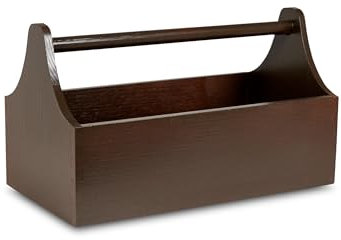 Pinus - Werkzeugkiste Holz, Aus Naturbelassenem Zirbenholz, Holzkiste mit Griff, Werkzeugkasten Holz, Werkzeugträger, Ideal für Dekorationen Aller Art. - Braun