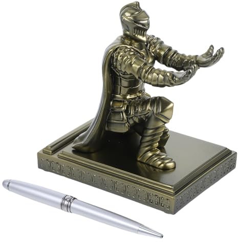 TEMPNAP Kleiner Ritter Stifthalter Aus Harz Retro-mittelalterliche Soldatenstatue Für Schreibtisch Multifunktionale Stifte Und Makeup-bürstenhalterung Mit Stabiler Basis Einzigartiges