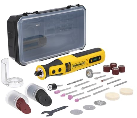 TOUGH MASTER Cordless Rotary Tool 101pcs KIT, 5 Speeds Mini Rotary Tool, USB Rechargeable Type C, 4 LED Lights Ideal Tool for Sanding Polishing Drilling Etching Engraving Cutting Small DIY Crafts