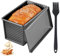 Brotbackform mit Deckel, Toastbrot Backform mit Deckel, Antihaft Brotform Kastenform, Toastbrotform mit Ölpinsel, Brotformen zum Backen, Toasten, Sandwich, Kuchen (Schwarz)