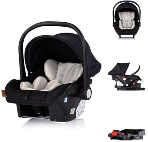 Chipolino Set Babyschale Isofix-Basisstation Amore i-Size Gruppe 0+ (0-13 kg), Farbe:schwarz gemustert