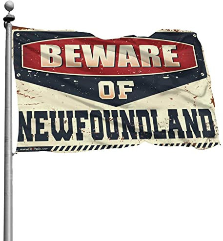 Garagen-Zubehör für Männerhöhle, Vorsicht vor Neufundländer-Flagge, Pool-Dekoration (30 x 45 cm)